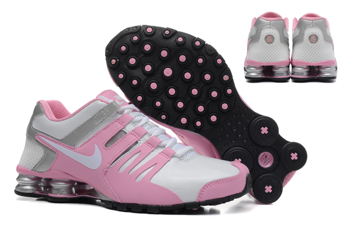 Les Femmes Nike Shox Actuel Rose D Argent
